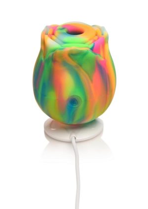 Bloomgasm Glow Rose Rechargeable Silicone Glow-in-the-Dark Rose Clit Stimulator - Multicolor