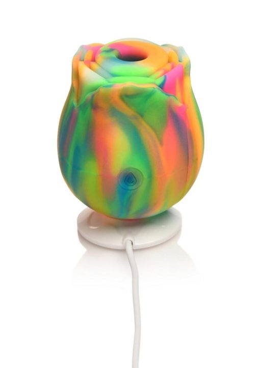 Bloomgasm Glow Rose Rechargeable Silicone Glow-in-the-Dark Rose Clit Stimulator - Multicolor