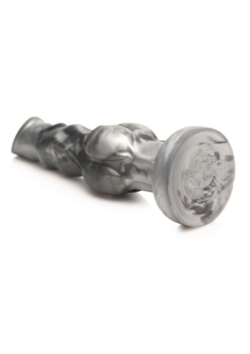 Night Prowler Silicone Dildo - Small - Silver/Black