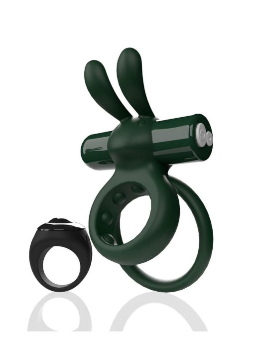 Screaming O Ohare Rechargeable Silicone Vibrating Cock Ring with Remote Control - Green