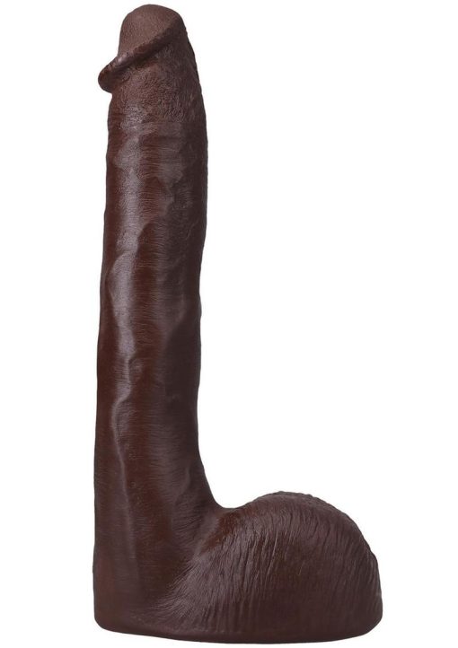 Signature Cocks Ultraskyn Pressure Dildo with Removable Suction Cup 10in - Chocolate