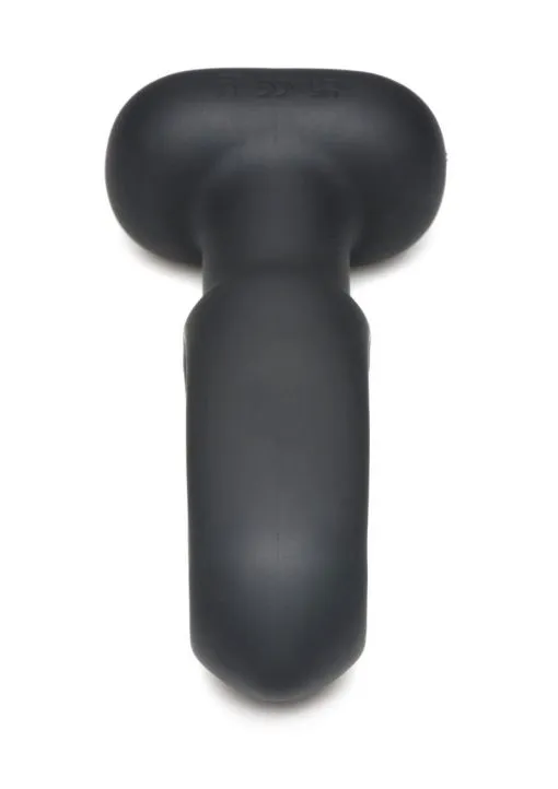 Flickers Bum Flick Flicking and Vibrating Rechargeable Silicone Butt Plug with Remote Control - Black