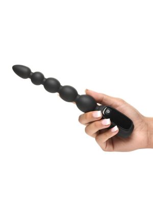 Bang! Digital Rechargeable Silicone Anal Beads - Black