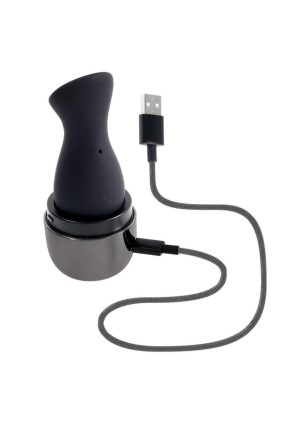 Playboy The Jet Set Sucking Rechargeable Silicone Clitoral Stimulator - Black