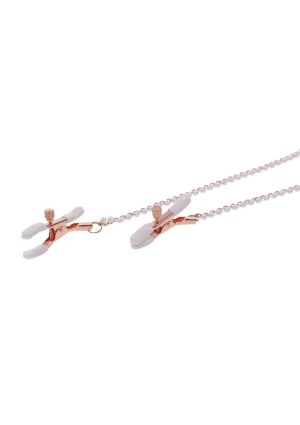 Sex and Miscielf Peaches `n CreaMe Collar with Nipple Clamps - Ivory/Rose Gold