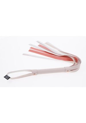 Sex and Mischief Peaches n CreaMe Stripe Flogger - Ivory/Orange