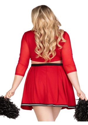 and Pom Poms (3 Piece) - 1X/2X - Red