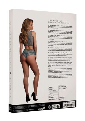Le Desir Duo Net Key Hole Bra Set - O/S - Blue