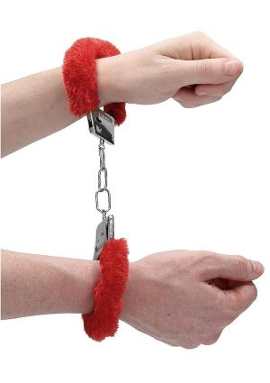 Ouch! Beginner`s Handcuffs Furry - Red