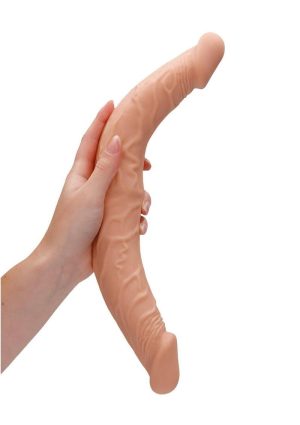 RealRock Skin Realistic Double Dildo 14in - Vanilla