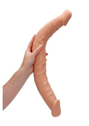RealRock Skin Realistic Double Dildo 18in - Vanilla