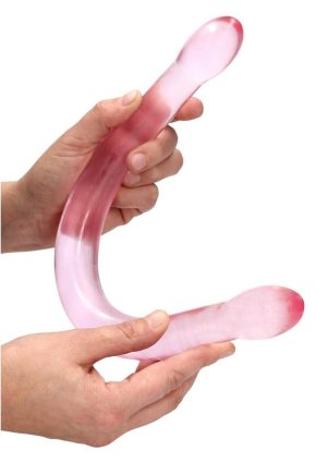 RealRock Crystal Clear Non Realistic Double Dildo 17in - Pink
