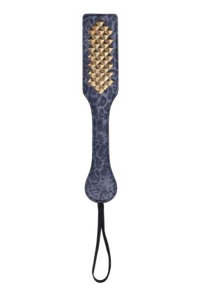 Sex and Mischief Cougar Studded Paddle - Navy/Gold
