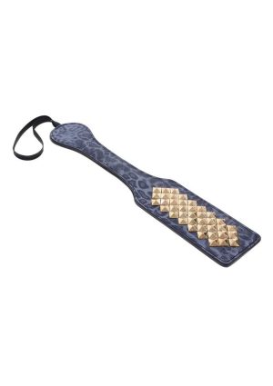 Sex and Mischief Cougar Studded Paddle - Navy/Gold