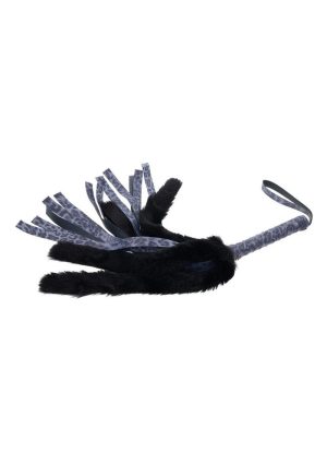 Sex and Mischief Cougar Faux Fur Flogger - Navy/Black