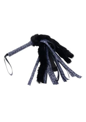 Sex and Mischief Cougar Faux Fur Flogger - Navy/Black