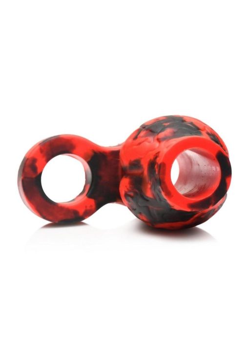 Creature Cocks Hell Hound Silicone Penis Sleeve - Medium - Red/Black