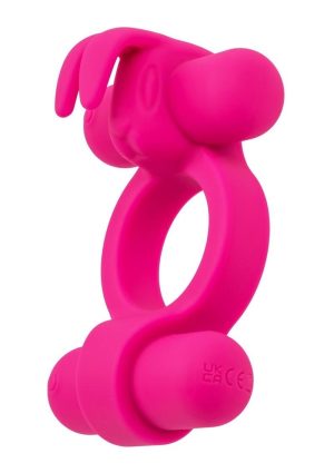 Silicone Rechargeable Rockin` Rabbit Cock Ring - Pink
