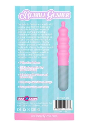Rock Candy Bubble Gusher Rechargeable Silicone Vibrator - Pink/Gray