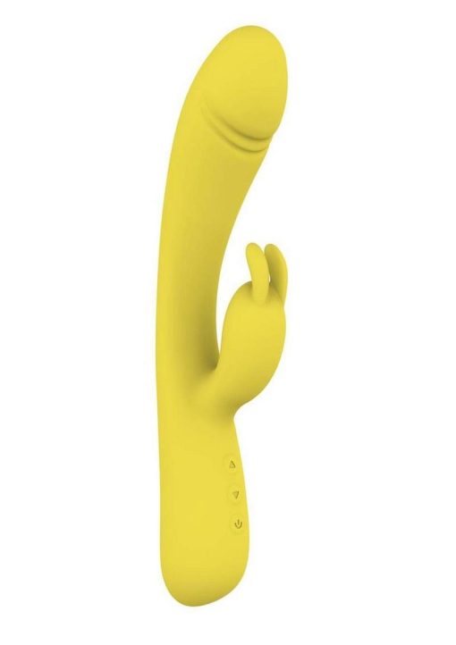 Blaze Heat Up Bunny Rechargeable Silicone Rabbit Vibrator - Yellow