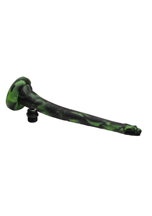 Creature Cocks Spitting Serpent Silicone Enema Snake - Green
