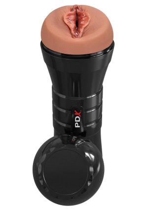 PDX Extreme Wet Pussies Super Luscious Lips XXL Self Lubricating Stroker - Caramel