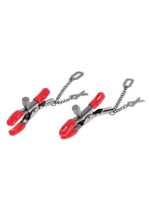 Sex and Mischief Ex`s andamp; Oh`s Nipple Clamps - Red/Black