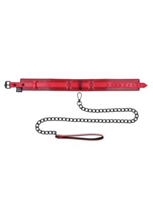 Sex and Mischief Ex`s andamp; Oh`s Collar and Leash - Red/Black