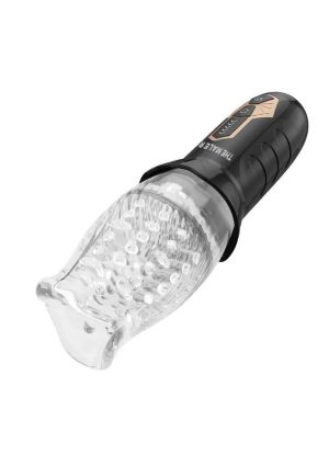 The Male Rose Gawk Gawk 3000 Rechargeable Rotating Masturbator - Black/Clear