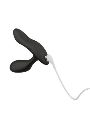 We-Vibe Vector+ Rechargeable Silicone Vibrating Prostate Massager with Remote Control - Charcoal Black