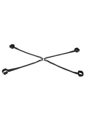 Velvet Noir Adjustable Hog Tie and Cuff Set - Black