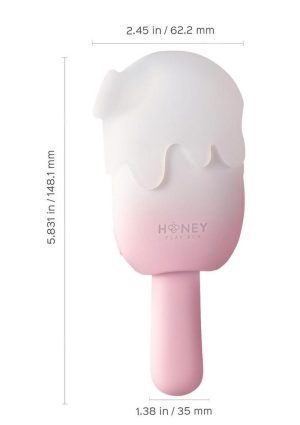 Bite Me Sucking Tapping and Vibrating Silicone Rechargeable Cream Pop Stimulator - Pink/White