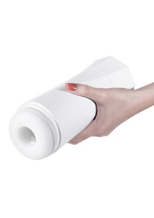 Sky Intense Suction and Vibration Rechargeable Blowjob Machine - White