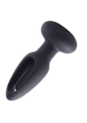 Snuggy Tapping Rechargeable Silicone Prostate Massager Butt Plug Anal Vibrator - Black