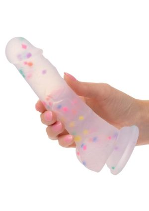 Party Boy Silicone Studs Dong with Suction Cup 5.25in Insert - Multicolor