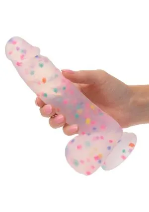 Party Boy Silicone Studs Dong with Suction Cup 6in Insert - Multicolor