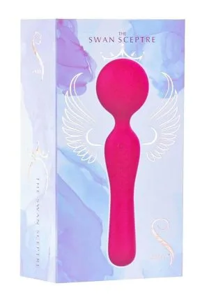 Swan The Swan Sceptre Rechargeable Silicone Dual End Wand Massager - Magenta