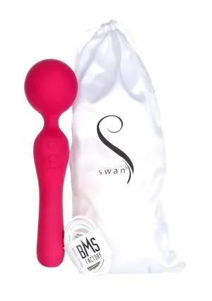 Swan The Swan Sceptre Rechargeable Silicone Dual End Wand Massager - Magenta