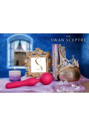 Swan The Swan Sceptre Rechargeable Silicone Dual End Wand Massager - Magenta