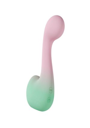 Play With Me Melody Rechargeable Silicone Dual-End Vibrator - Pink/Green