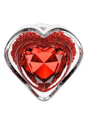 Oh My Gem Lustre Glass Anal Plug - Red