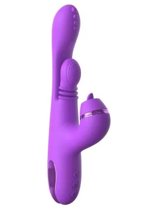 Fantasy for Her IntiMotion Pulse Pro Rechargeable Silicone Vibrator with a Clitoral Stimulator - Purple