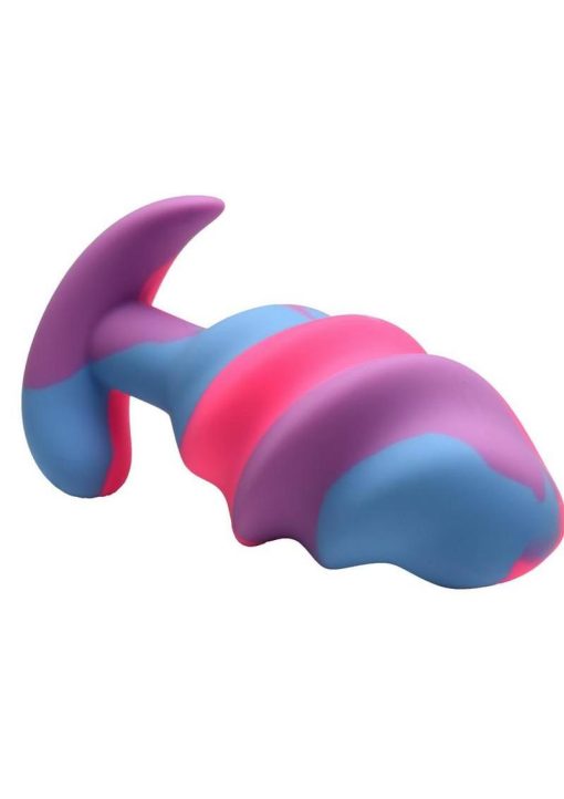 Creature Cocks Unicorn Swirl Silicone Butt Plug - Large - Multicolor