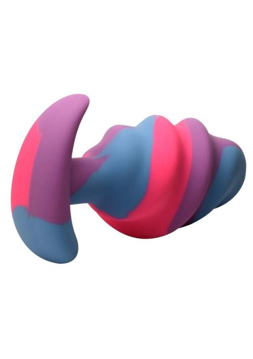 Creature Cocks Unicorn Swirl Silicone Butt Plug - Large - Multicolor