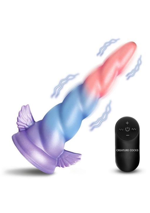 Creature Cocks Deluxe Dream Rider Vibrating Unicorn Rechargeable Silicone Dildo - Multicolor