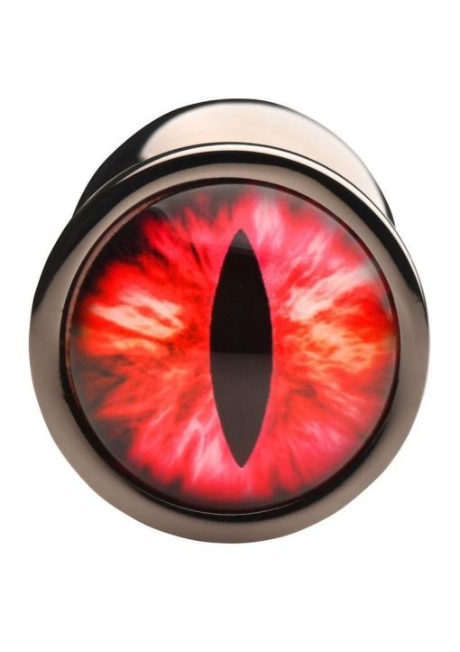 Creature Cocks Red Eye Metal Butt Plug - Large - Black/Red