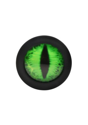 Creature Cocks Green Eye Silicone Butt Plug - Small - Black/Green