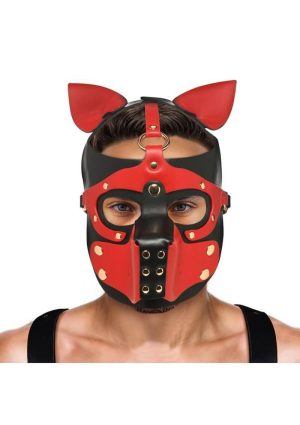 Master Series Hound Hood with Muzzle - Red/Black