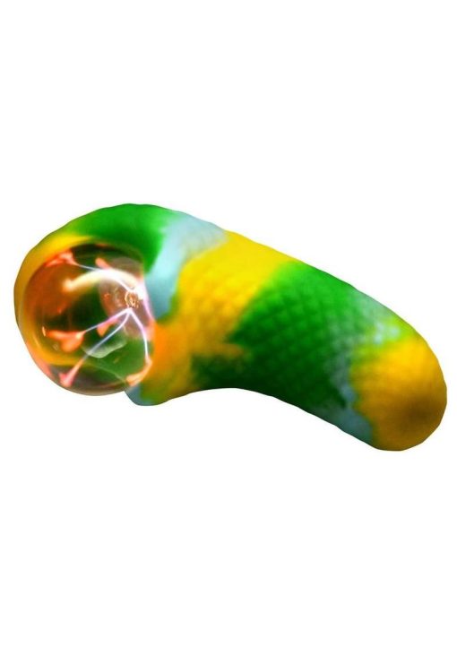 Creature Cocks Electric Eye Plasma Rechargeable Silicone Light-Up Vibrator - Green/Yellow