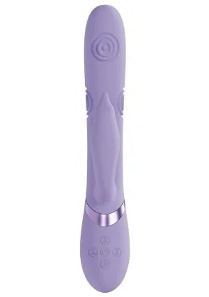 VIVE Pallina Rechargeable Silicone Triple Motor G-Spot VIbrating and Tapping Beads Clit Stimulator - Lavender